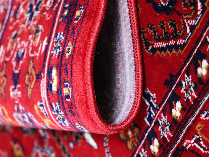 Kırmızı Afgan Tarzı Altı Kaymaz Yıkanabilir Şönil Kilim & Halı | SDF009