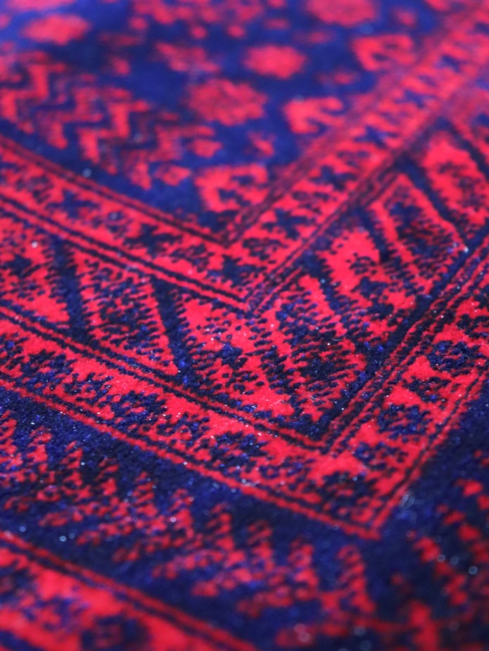 Kırmızı Afgan Tarzı Altı Kaymaz Yıkanabilir Şönil Kilim & Halı | SDF020