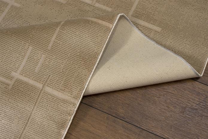 Krem Rengi Lotus Bambu Model Altı Kaymaz Makine Dokuma Halı