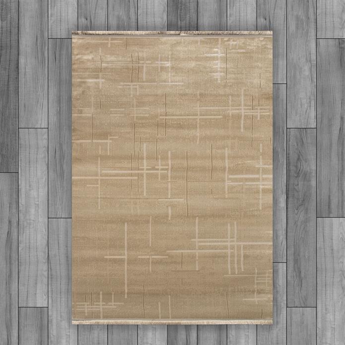 Krem Rengi Lotus Bambu Model Altı Kaymaz Makine Dokuma Halı