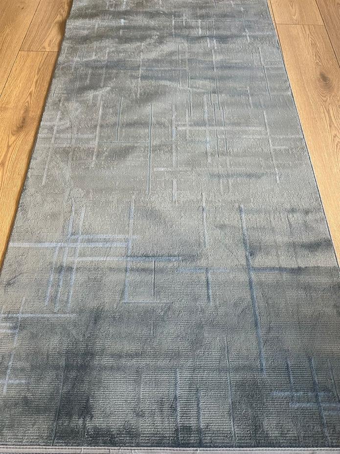 Lacivert Renk Lotus Bambu Model Altı Kaymaz Makine Dokuma Halı
