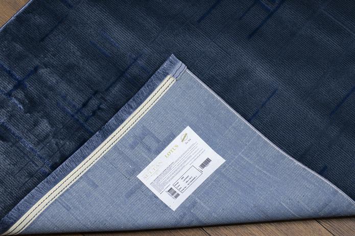 Lacivert Renk Lotus Bambu Model Altı Kaymaz Makine Dokuma Halı