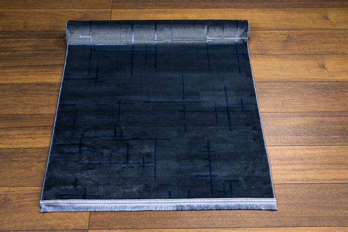 Lacivert Renk Lotus Bambu Model Altı Kaymaz Makine Dokuma Halı