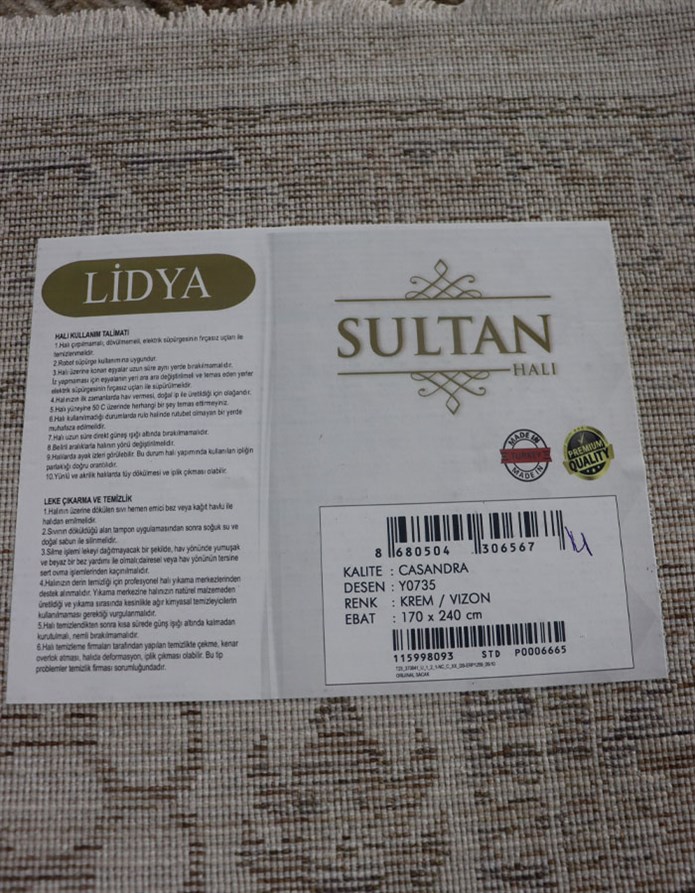 Lidya Toz Tutmaz Ve Tüylenmez Modern Halı - Krem Vizon Y0735