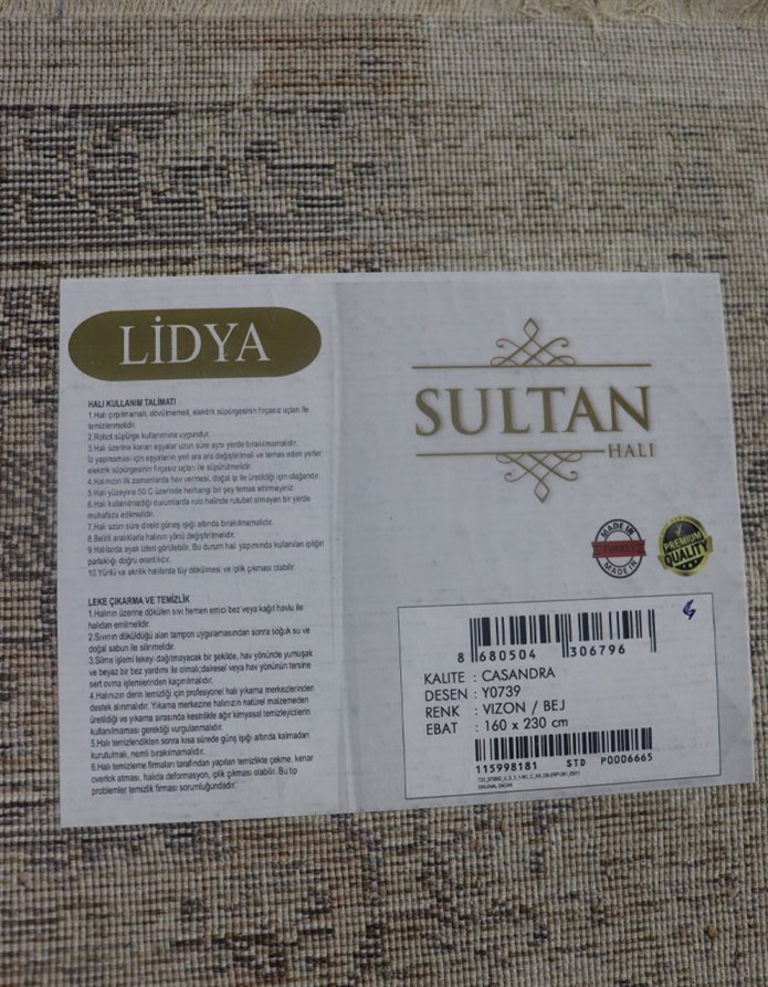 Lidya Toz Tutmaz Ve Tüylenmez Modern Halı - Vizon Bej Y0739