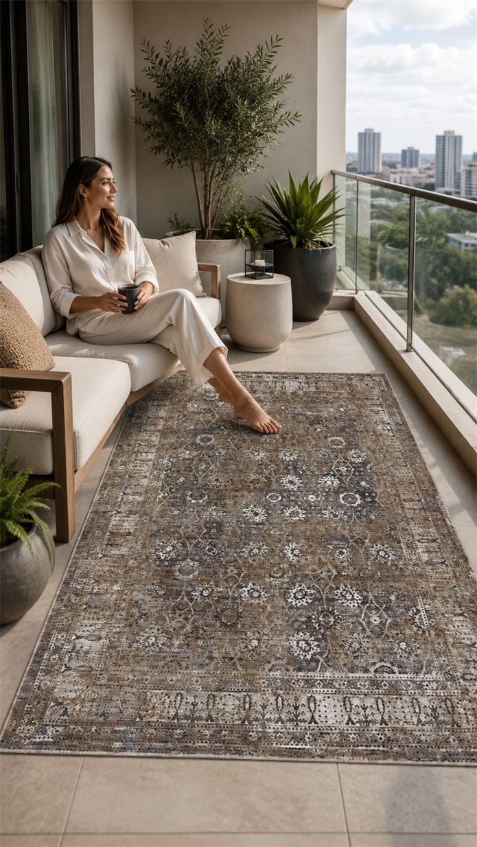 Lidya Toz Tutmaz Ve Tüylenmez Modern Halı - VİZON K.GRİ Y0745
