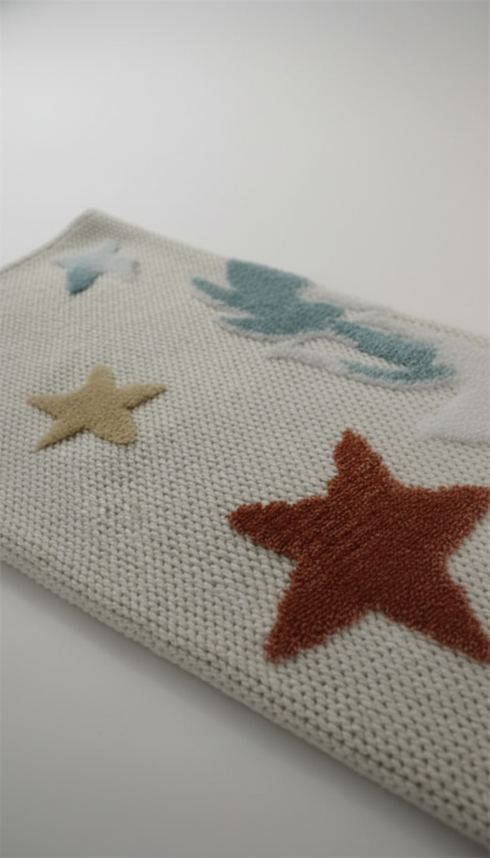 LİNA Serisi Taçlı Aslan Figürlü Yıldız Desenli Kaymaz Çocuk Halısı |EN133