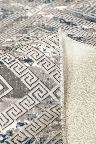 Lois Mavi renkli Kaymaz Taban Yıkanabilir Halı