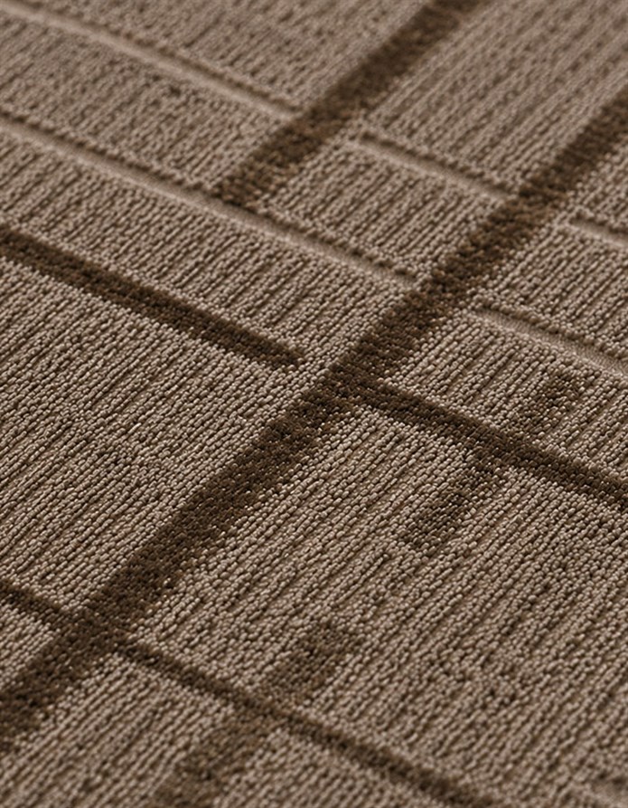 Lotus Bambu Model Altı Kaymaz Yuvarlak Makine Dokuma Halı Vizon
