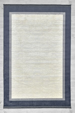 Mavi Çerçeveli Tabanı Kaymaz Toz Toplamaz Makine Dokuma Halı