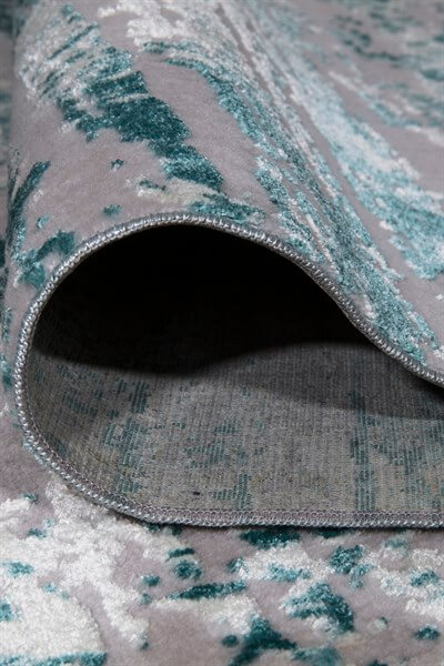 Mavi Renkli Füme Serisi Yanar Döner Altı Kaymaz Yıkanabilir Halı