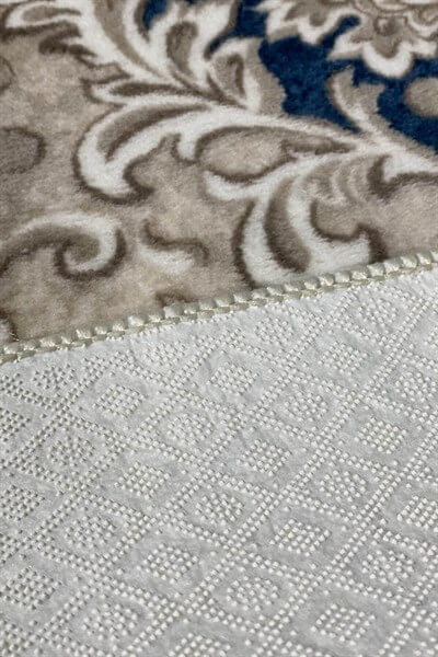 Mavi Renkli Kaymaz Taban Yıkanabilir  Halı