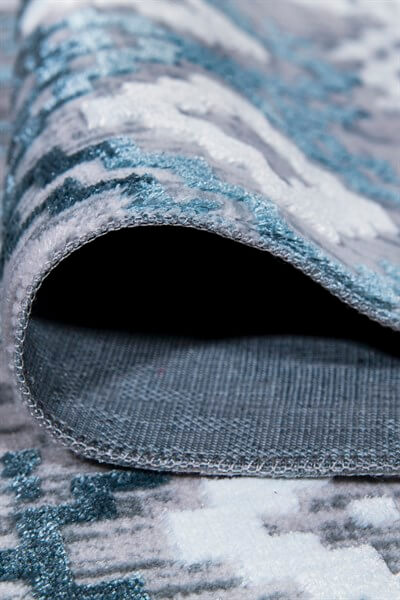 Stella Mavi  Renkli Parlak Yüzeyli  Dekoratif Halı