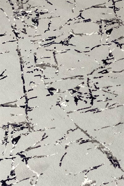 Gri Renkli Yıkanabilir Kaymaz Mermer Desenli Halı