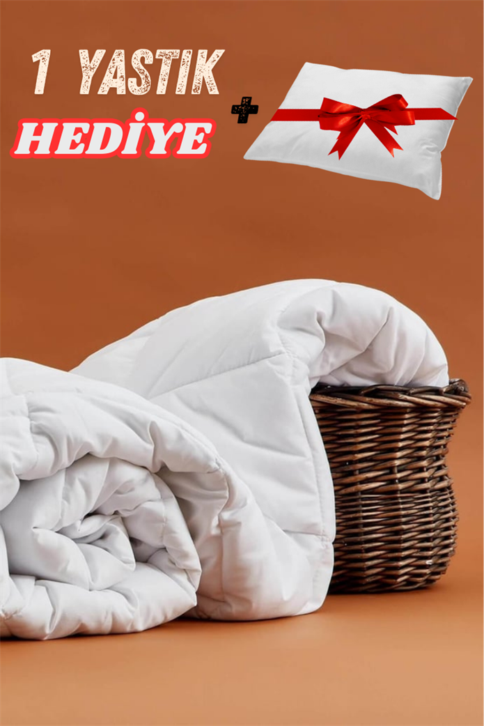Microfiber Biyeli Tek Kişilik Yorgan 155 x 215  + 1 Yastık HEDİYE !