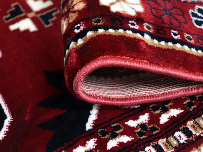 NAKIŞ Serisi Kırmızı Zeminli Etnik Motifli Şık Salon Halısı | AF314 RED