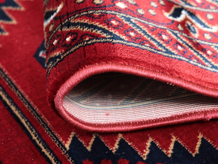 NAKIŞ Serisi Kırmızı Zeminli Geometrik Motifli Şık Salon Halısı | AF316 RED