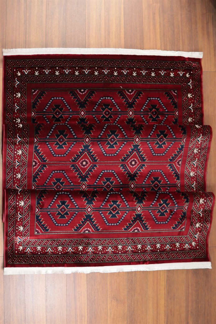 NAKIŞ Serisi Kırmızı Zeminli Geometrik Motifli Şık Salon Halısı | AF316 RED