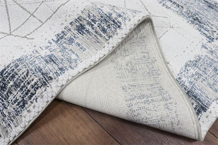 Nostalji Seri Çerçeveli Lacivet Altı Kaymaz Makine Dokuma Halı | 13634