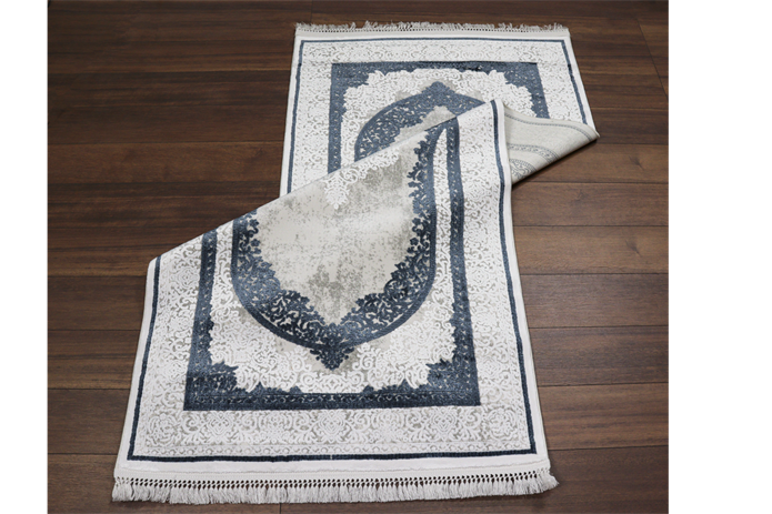 Nostalji Seri Lacivert Klasik Motifli Altı Kaymaz Makine Dokuma Halı | 13632