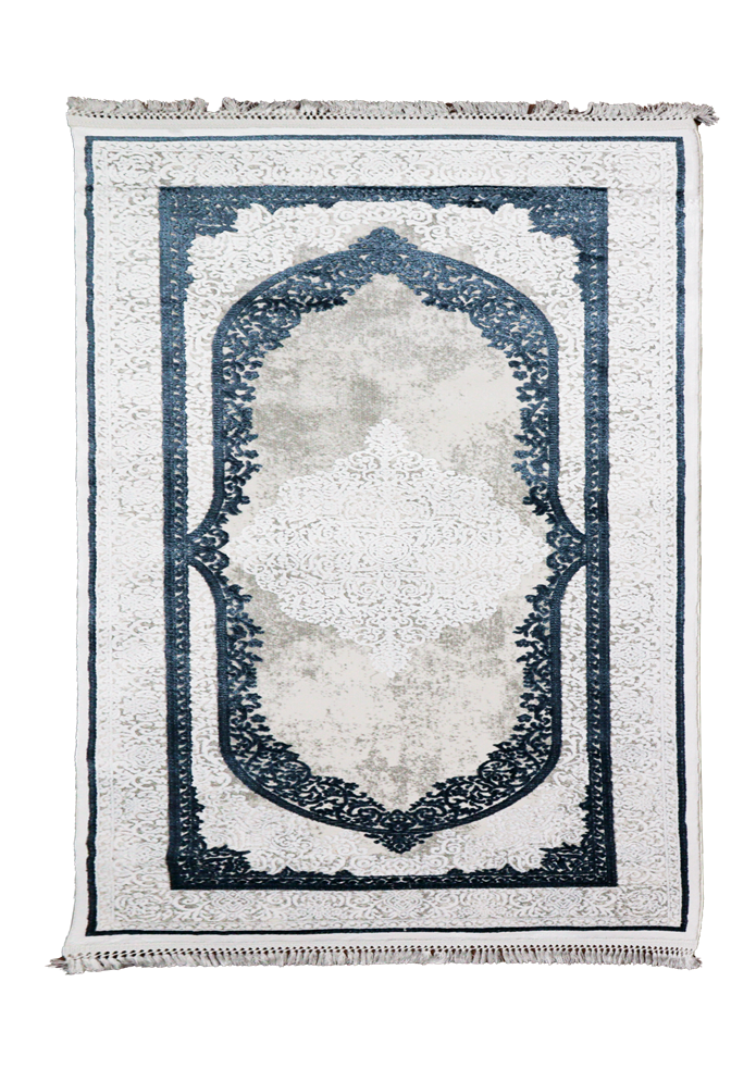 Nostalji Seri Lacivert Klasik Motifli Altı Kaymaz Makine Dokuma Halı | 13632