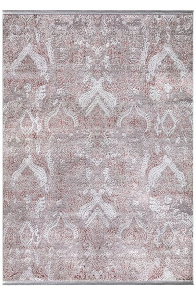 Pembe Renkli Füme Plus Parlak Kaymaz Yıkanabilir Halı