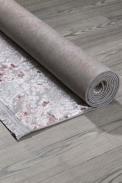 Pembe Renkli Füme Plus Parlak Kaymaz Yıkanabilir Halı