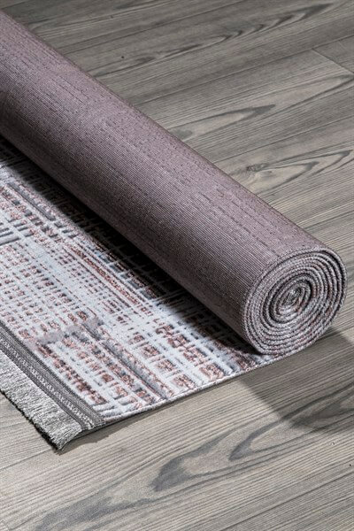 Stella Pembe Renkli Parlak Yüzeyli  Dekoratif Halı