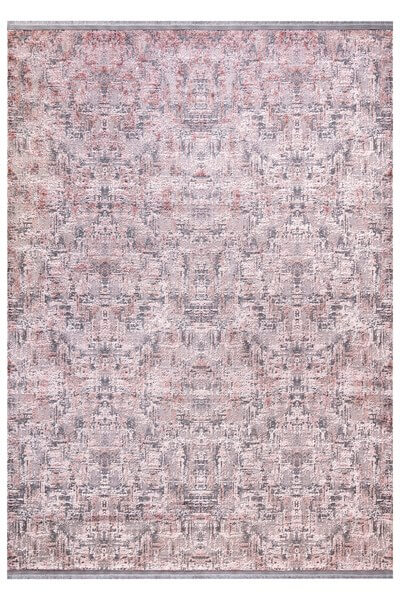 Pembe Renkli Parlak Altı Kaymaz İnce Makinede Yıkanabilir Halı