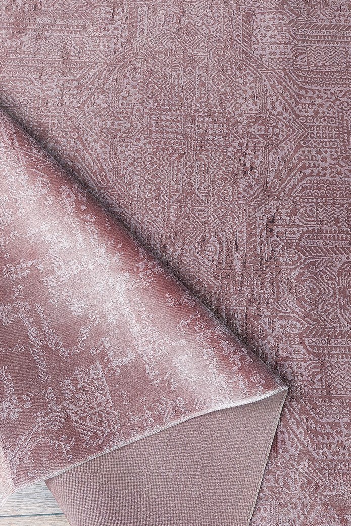 Rose Rengi Vintage Model Altı Kaymaz Makine Dokuma Halı