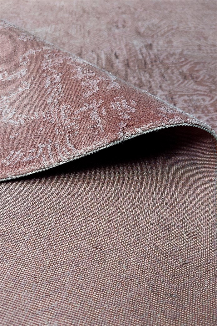 Rose Rengi Vintage Model Altı Kaymaz Makine Dokuma Halı