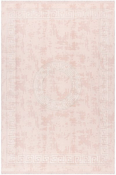 Rose Renkli Roma Desenli Kabartmalı Dokuma Taban Halı