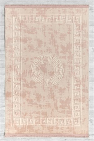 Rose Renkli Roma Desenli Kabartmalı Dokuma Taban Halı