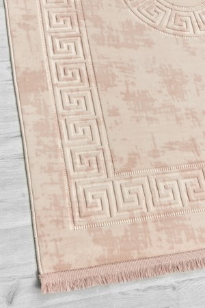 Rose Renkli Roma Desenli Kabartmalı Dokuma Taban Halı