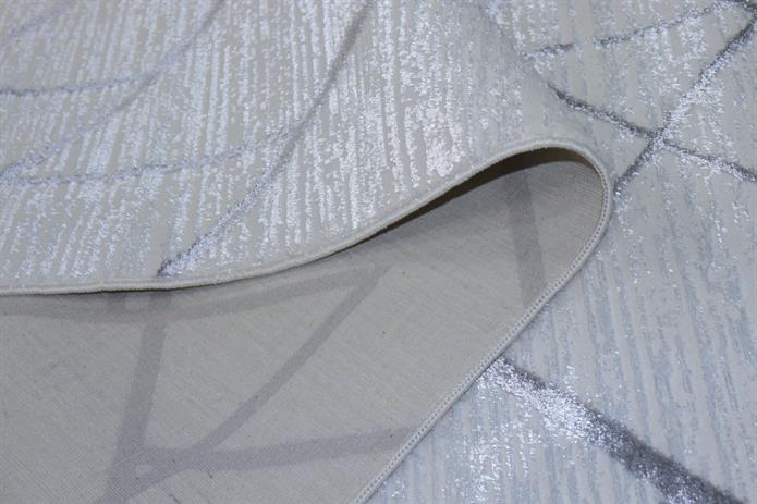 Sema Serisi Krem-Gri Yanar Dönerli Altı Kaymaz Makine Dokuma Halı-2004