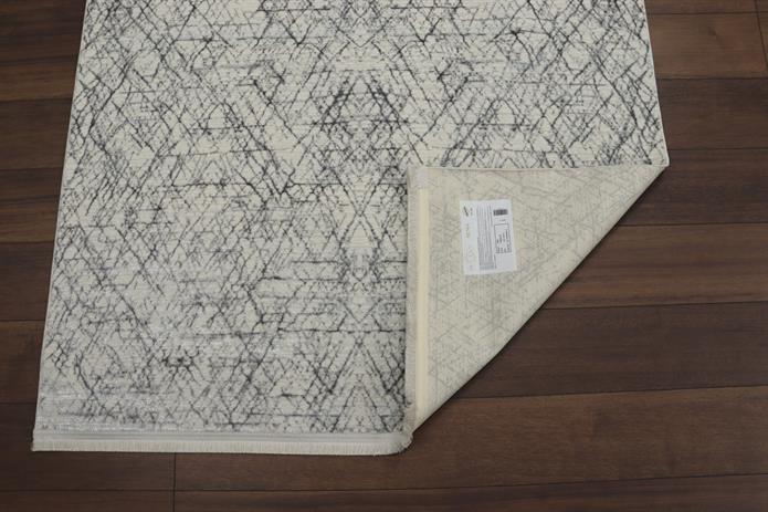 Sema Serisi Krem-Gri  Yanar Dönerli Altı Kaymaz Makine Dokuma Halı - 2006