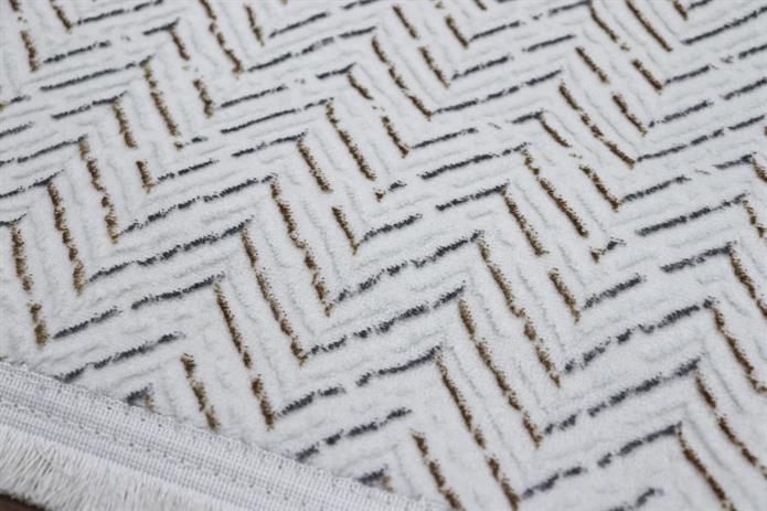 Sema Serisi Renkli Desen Krem Yanar Dönerli Altı Kaymaz Makine Dokuma Halı-2001