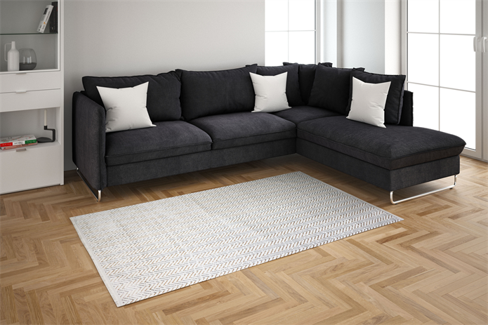 Sema Serisi Renkli Desen Krem Yanar Dönerli Altı Kaymaz Makine Dokuma Halı-2001