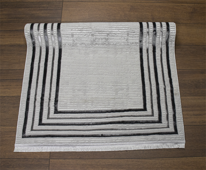 Sema Serisi Siyah Çerçeveli Yanar Dönerli Altı Kaymaz Makine Dokuma Halı | 2019