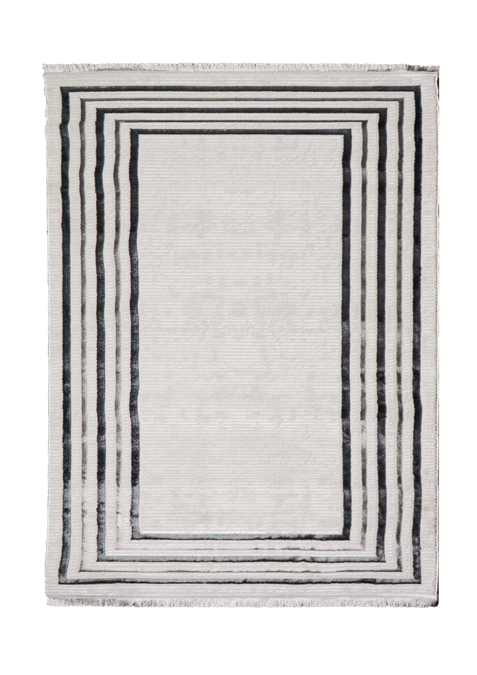 Sema Serisi Siyah Çerçeveli Yanar Dönerli Altı Kaymaz Makine Dokuma Halı | 2019