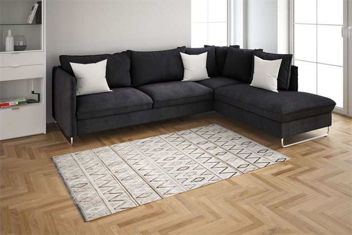 Sema Serisi Vizon -Krem Yanar Dönerli Altı Kaymaz Makine Dokuma Halı | 2013