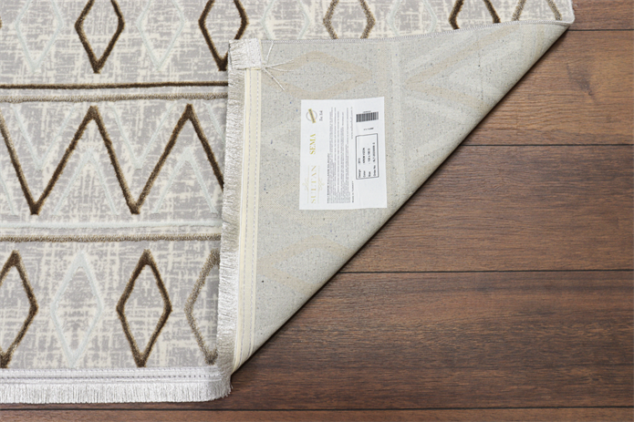 Sema Serisi Vizon -Krem Yanar Dönerli Altı Kaymaz Makine Dokuma Halı | 2013