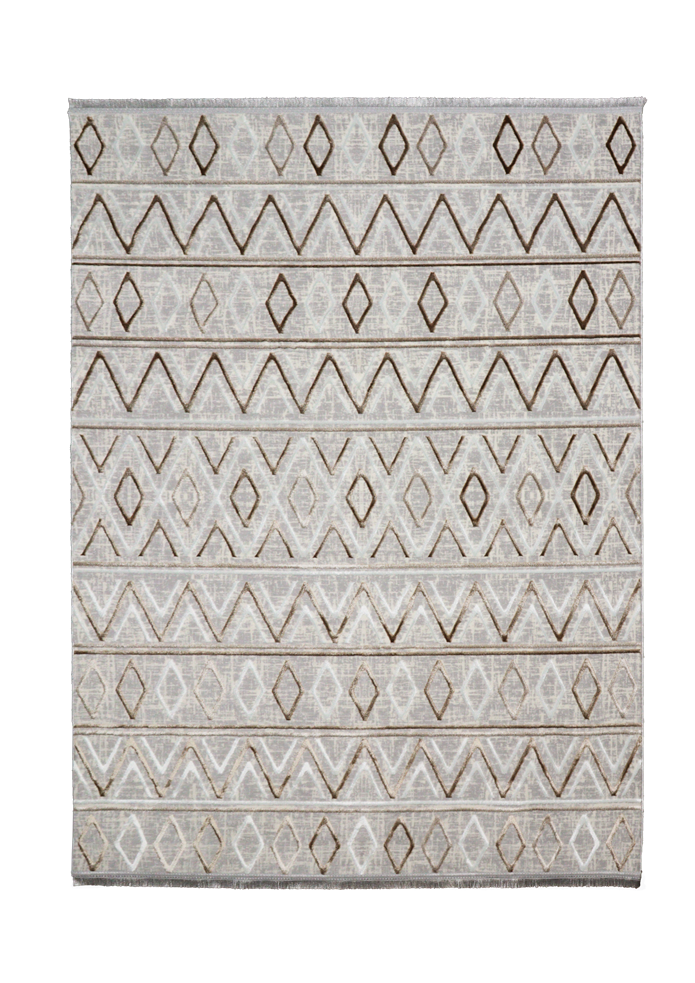 Sema Serisi Vizon -Krem Yanar Dönerli Altı Kaymaz Makine Dokuma Halı | 2013