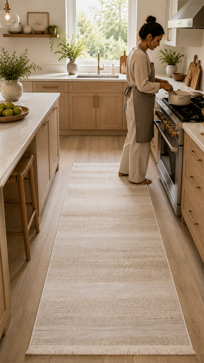 Siena Çizgili Modern Halı SF405 Krem & Vizon | Sultan Halı