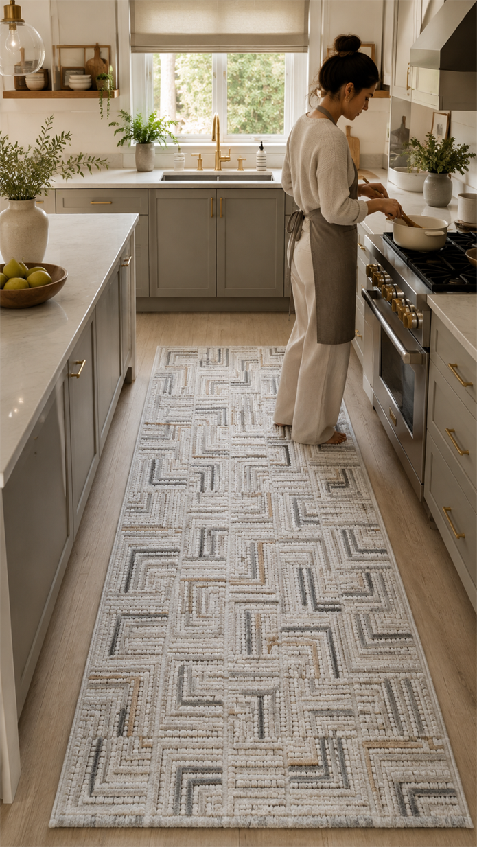 Siena Çizgili Modern Halı SF406 Gri & Vizon | Sultan Halı