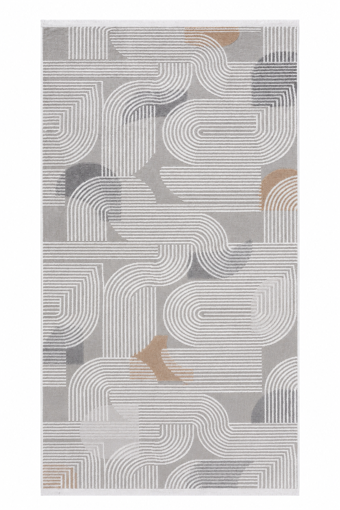 Siena Çizgili Şık Modern Halı SF367 GREY & VİZON