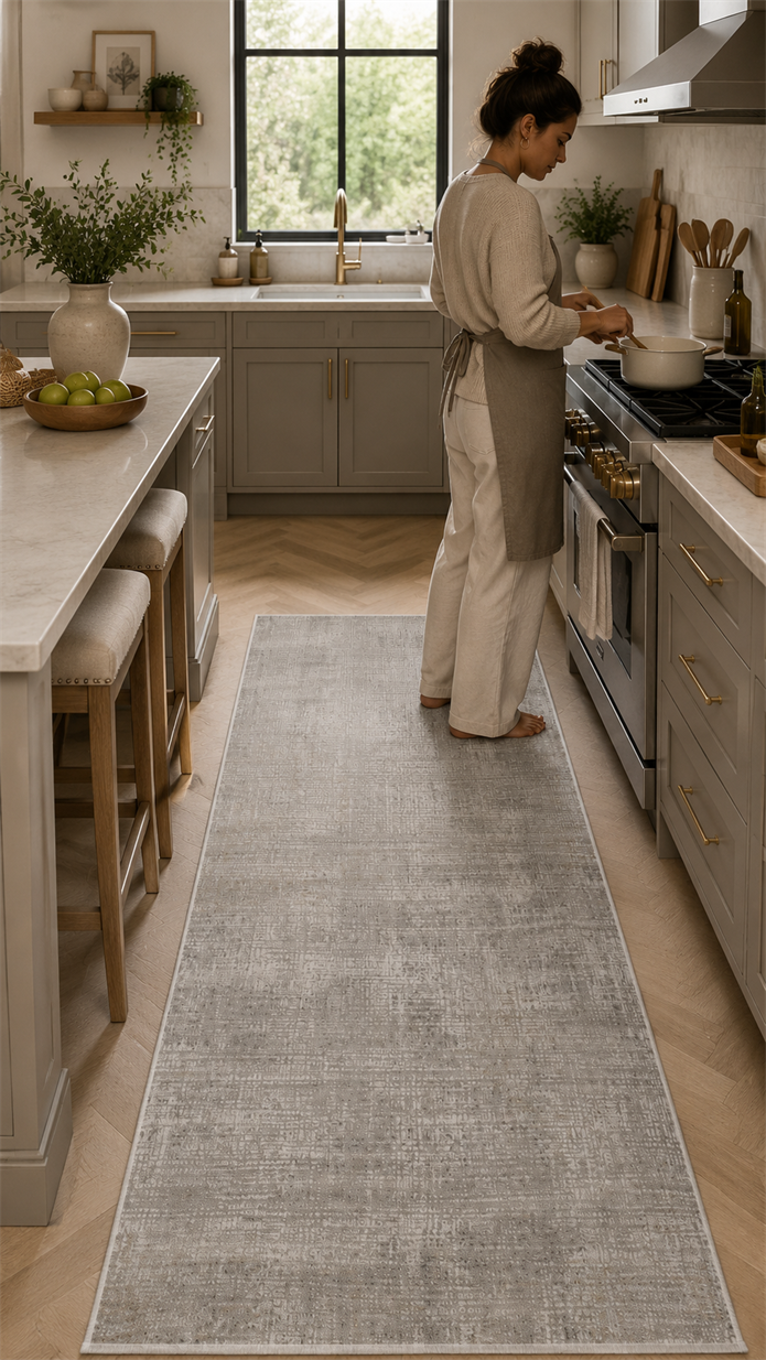 Siena Çizgili Şık Modern Halı SF384 GREY & VİZON
