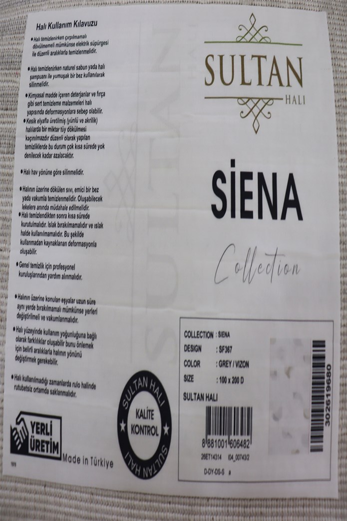 Siena Çizgili Şık Modern Halı SF384 GREY & VİZON