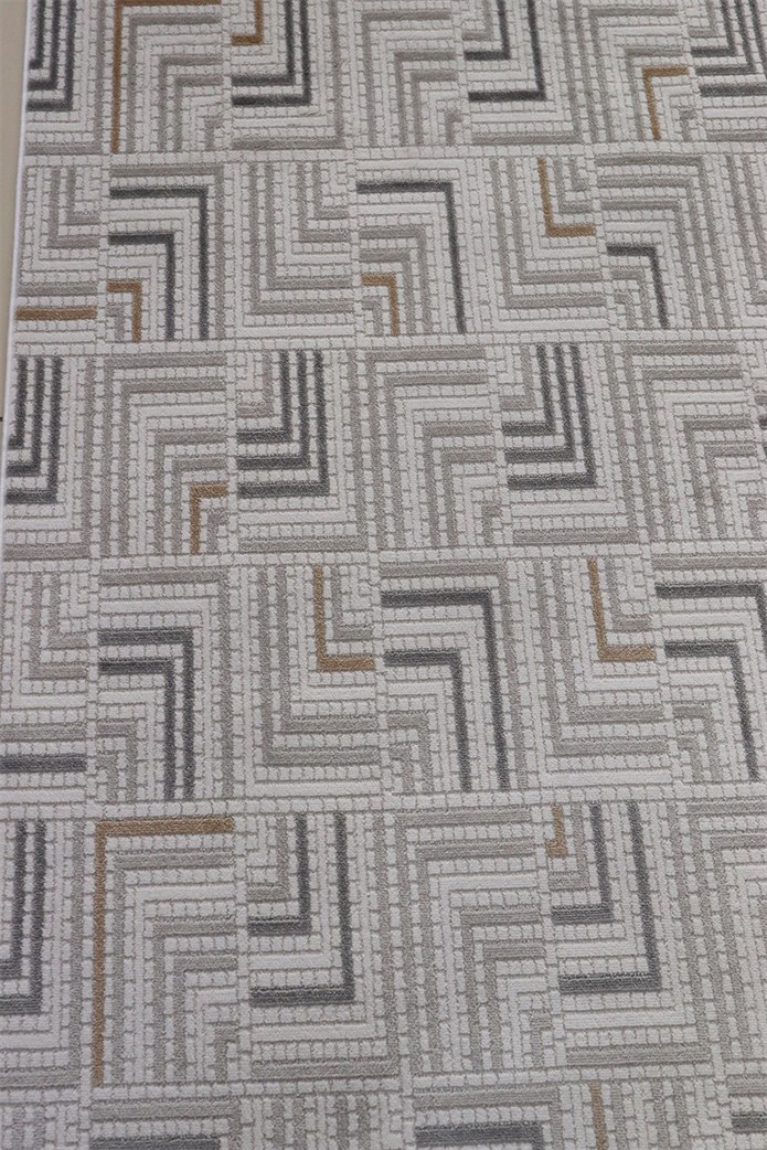 Siena Çizgili Modern Halı SF406 Gri & Vizon | Sultan Halı