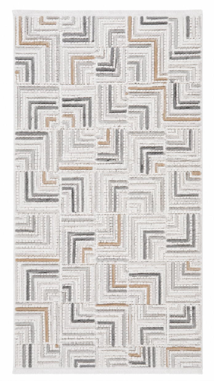 Siena Çizgili Şık Modern Halı SF406 GREY & VİZON
